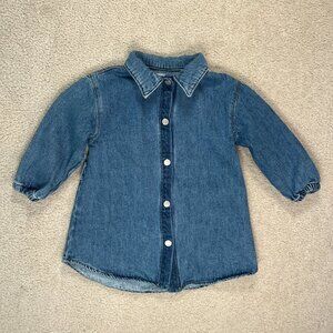 Zara Baby Denim Button Down Shirt Dress Blue Size 18–24M
